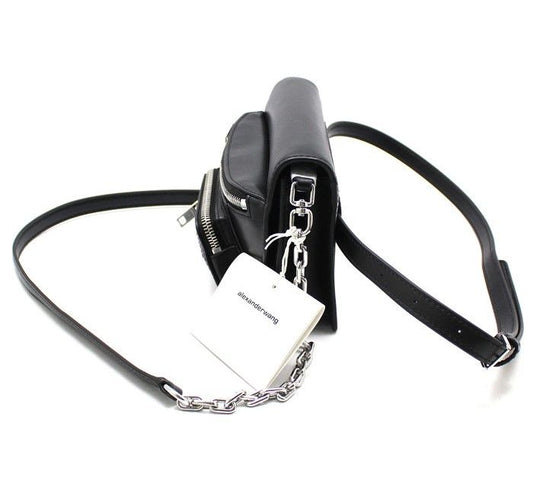 ALEXANDER WANG ブラックレザーアティカスモールベルトバッグ兼ショルダーバッグ 28257336