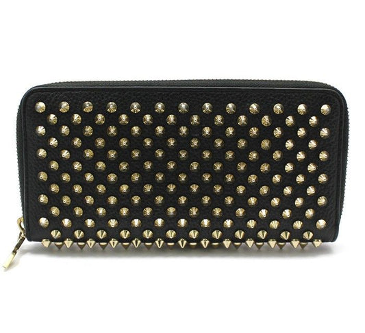 Christian Louboutin Black Leather Panettone Spike Long Wallet 12345 28257562