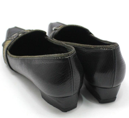 SALVATORE FERRAGAMO Schwarze Leder Gancini Schuhe 6.5C 28257266