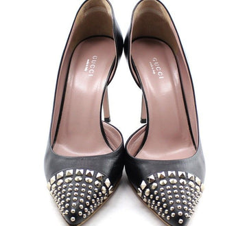 GUCCI Schwarzes Leder Stift-Schuh 38.5 370491 28257260