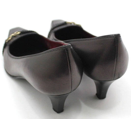 SALVATORE FERRAGAMO BOLIVAR braune metallische Gancini Schuhe 6D 28257254