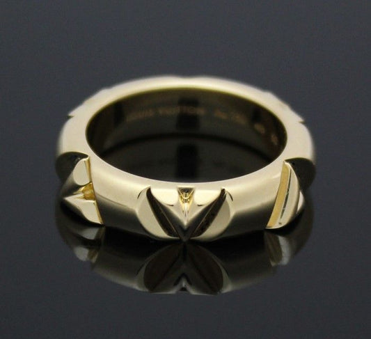 Louis Vuitton Yellow Gold LV Bolt Ring 50 28257646