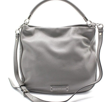 MARC JACOBS グレー レザー シルバー ホーボー ショルダーバッグ 28262254