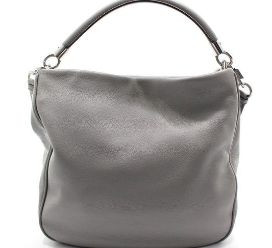 MARC JACOBS グレー レザー シルバー ホーボー ショルダーバッグ 28262254