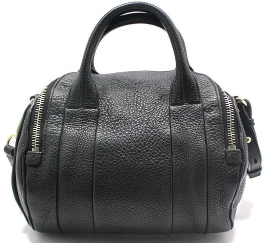 ALEXANDER WANG ブラックレザースタッズロッキースモールダッフルショルダーバッグ 205160 28257417