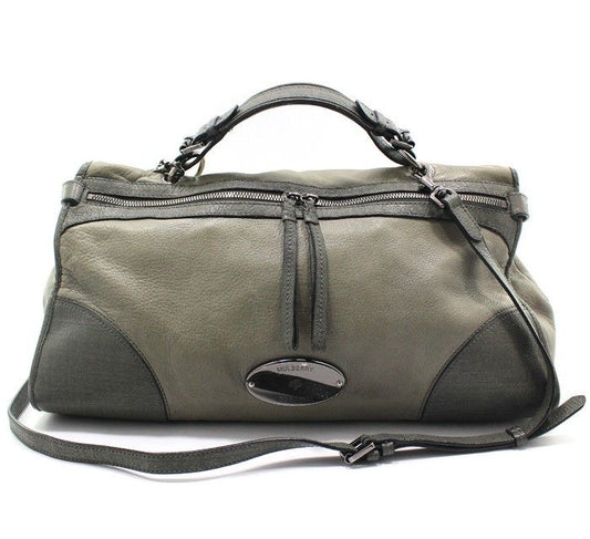 MULBERRY カーキグレー レザー テイラーペンダバッグ 40CM × 20CM × 13CM 28257454