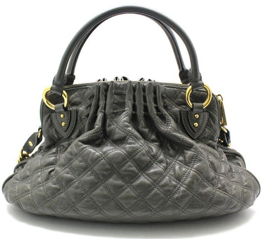 MARC JACOBS グレー レザー キルティング セシリア ショルダーバッグ 28257351