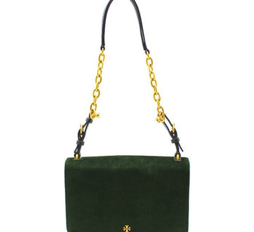 TORY BURCH Grüne Wildleder Schultertasche 23.5 × 15 × 4 28257331