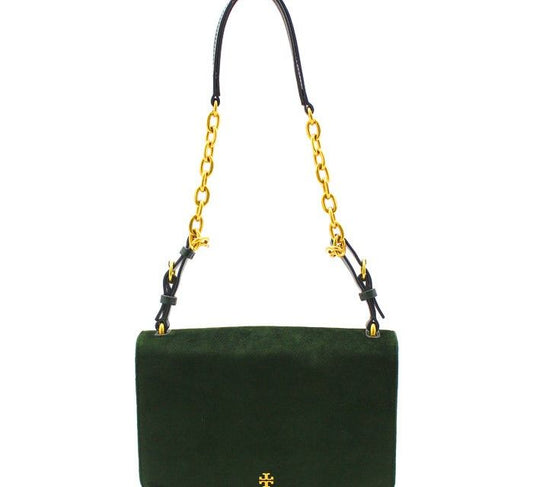 TORY BURCH グリーンスエードショルダーバッグ 28257331