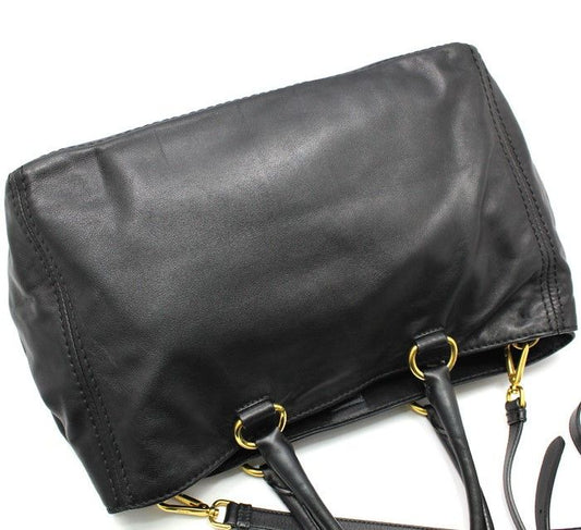 PRADA BN2103 ブラック ソフト カーフ レザー ゴールド ショルダーバッグ 28257341