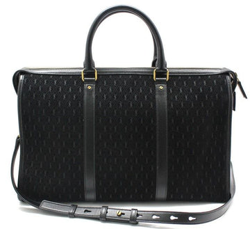 SAINT LAURENT 578336 ブラック スエード モノグラム オールオーバー ミディアム ダッフルバッグ ショルダーバッグ 28257340