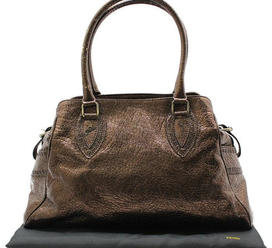 FENDI 8BN162 ブラウン ブロンズ メタリック ショルダーバッグ 28257301