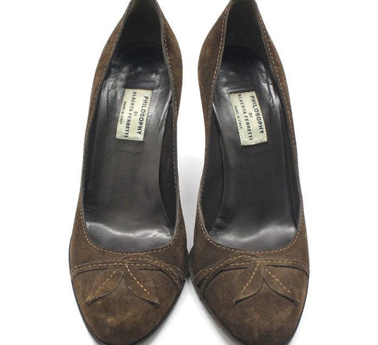 ALBERTA FERRETTI Braune Wildleder High Heel Schuhe 34.5 28257255