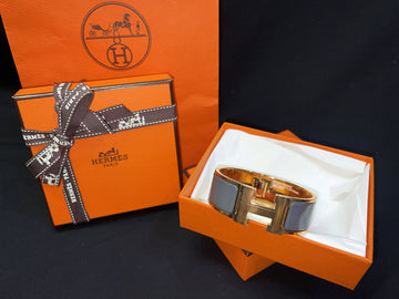 HERMES グレー ローズゴールド clic clac クリッククラック PM 7344233456 36568000