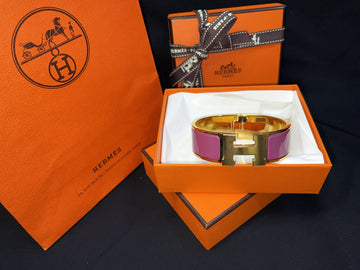 Hermes Rose Pink Gold-tone Clic Clac Click-Clack GM 7344468135 36568020
