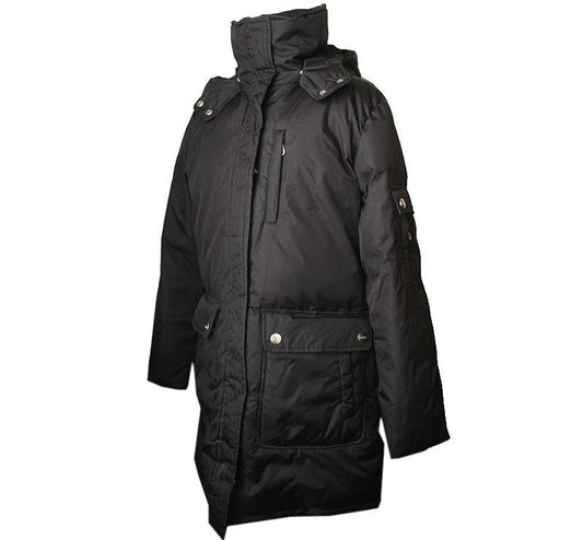 DKNY ブラックフードダウンパディングジャケットM 26812195