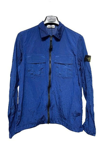 STONE ISLAND ブルーナイロンウィンドブレーカー 7383196500 37018871