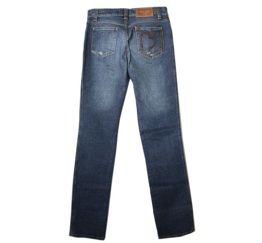 MOSCHINO Beads Herz gewaschene Denim-Hose 27 26809724