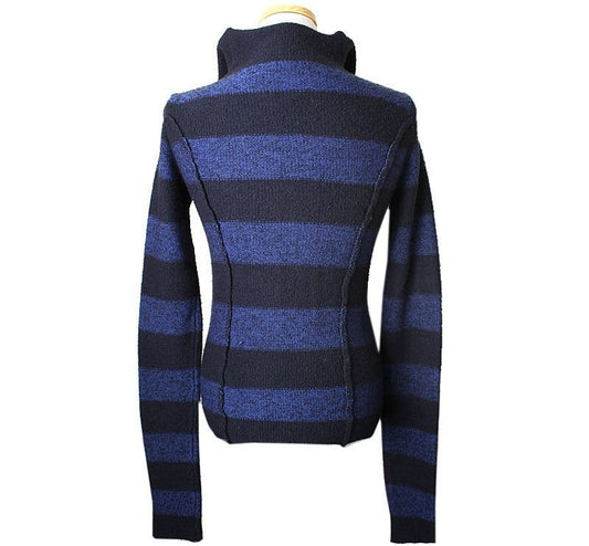 ARMANI Emporio Zweifarbiger Streifen Wollmischung Strickjacke 44 26810099