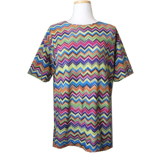Missoni Green Red Knitted Short Sleeve Top 55 66 30370944