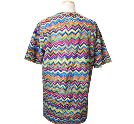Missoni Green Red Knitted Short Sleeve Top 55 66 30370944