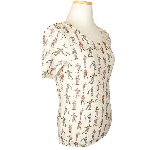 ISSEY MIYAKE Pleats Please Sports Pattern Cotton Blend Top 3 26807616