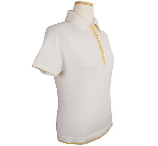 MALO Cream & Yellow Contrast Cotton Blend Top 40 26807333