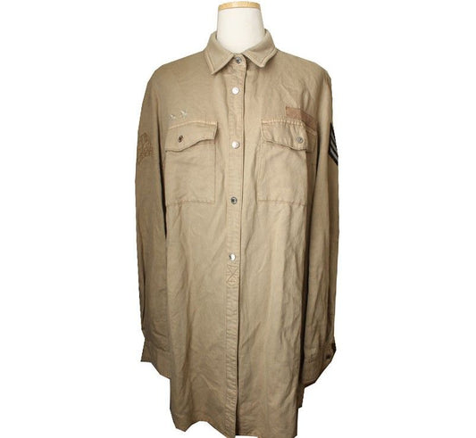 Zadig & Voltaire Khaki Linen Blend Military Jacket 55-66 26809081