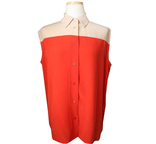 Equipment Silk Two-Tone Sleeveless Top 55 31326427
