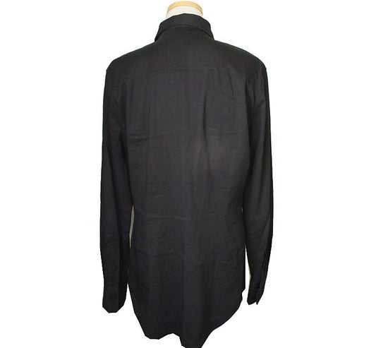 Theory Black Linen Blend Shirt M 26809203