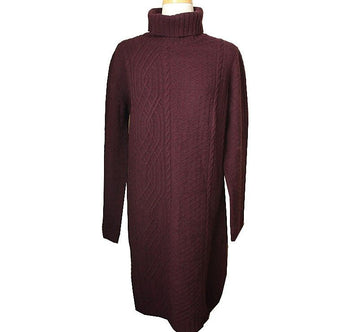 Barbour Turtleneck Wine-colored Knit Dress 12 55~66 26809803
