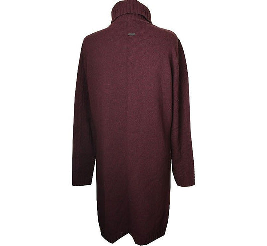Barbour Turtleneck Wine Red Knit Dress 12 55~66 26809803