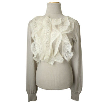 VIKTOR&ROLF Victor&Rolf Spitze Trim Grau Turtleneck Strick 44~55 26809949