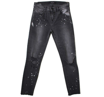 J Brand Gray Print Washed Skinny Denim Pants 26 26809810