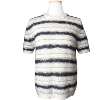 CACHAREL Wool Blend Striped Short Sleeve Top 55~66 30861320