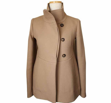 MARNI Kamel Hocher Hals Wolle Kurzmantel 38 26810637