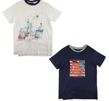 Fendi Kids White Navy Printed T-Shirt Set 10 Years 26812116