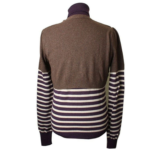 Moschino Two-Tone Wool Cashmere Turtleneck Knit 44 26809926