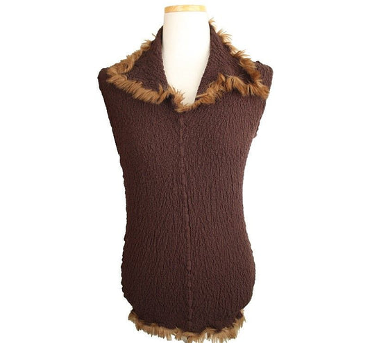 ISSEY MIYAKE Issey ME Choco Rüschenshirt mit Kunstpelz F 26807599