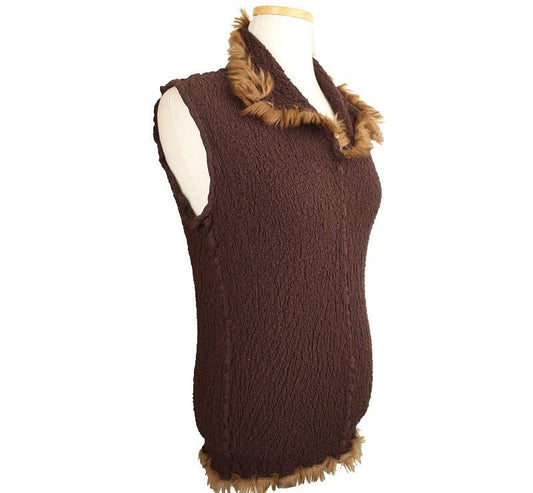 ISSEY MIYAKE Issey ME Choco Rüschenshirt mit Kunstpelz F 26807599