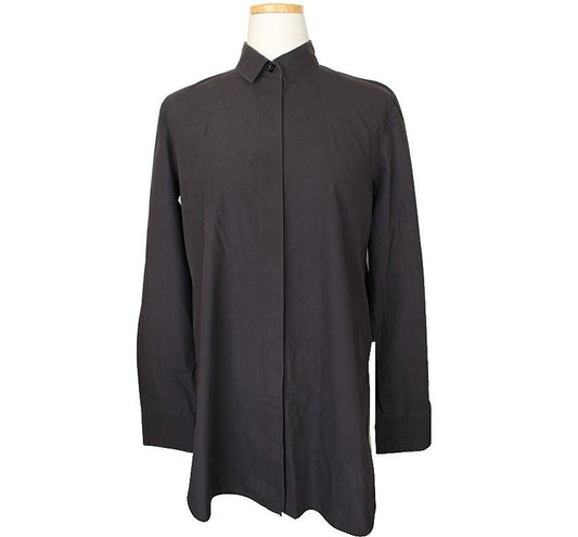 Theory Dark Grey Cotton Shirt S 26809236