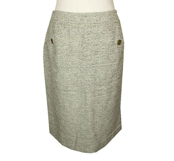 MAXMARA カーキグリーン コットン混紡 タイトスカート 66 26809294