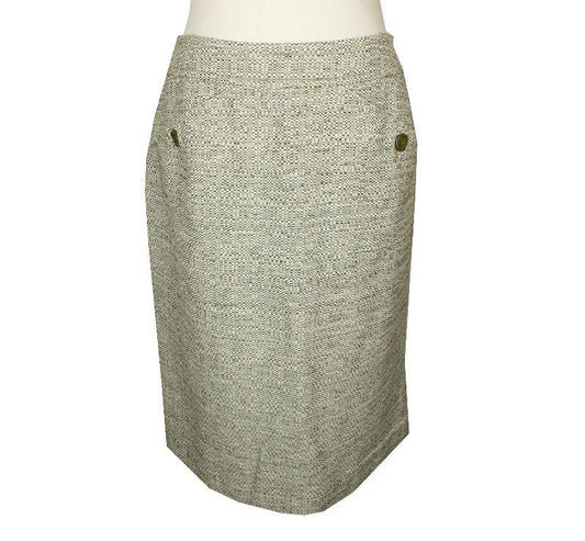 MaxMara Khaki Green Cotton Blend Tight Skirt 66 26809294
