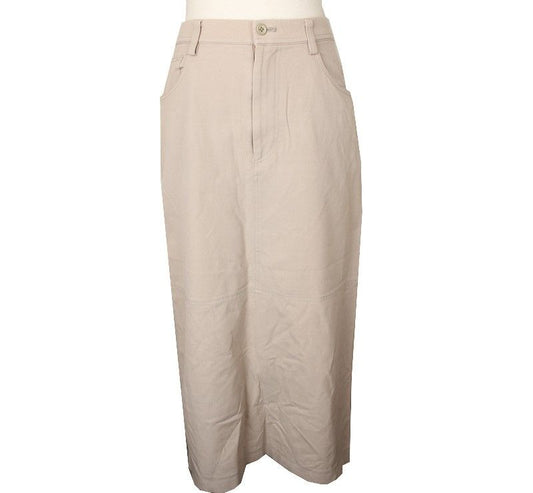 ISSEY MIYAKE Issey Beige Cotton Slit Skirt M 26809387