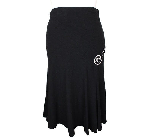 BLUMARINE Black Pearl-Embellished Skirt 40 26809302