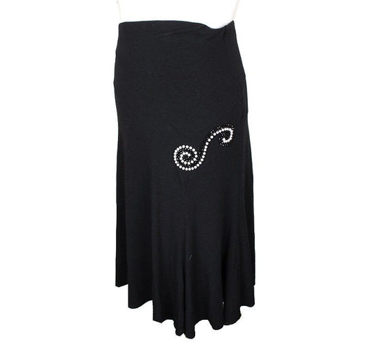 BLUMARINE Black Pearl-Embellished Skirt 40 26809302