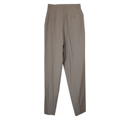 ISSEY MIYAKE Issey Kaki-Beige Hochtaillierte Wollhose M 33 26809613