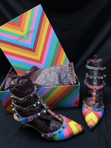 VALENTINO レインボー ラックスタッズ シューズ 7428559243 37426773