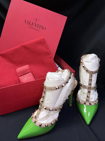 Valentino Green Rockstud Shoes 7433987567 37426779