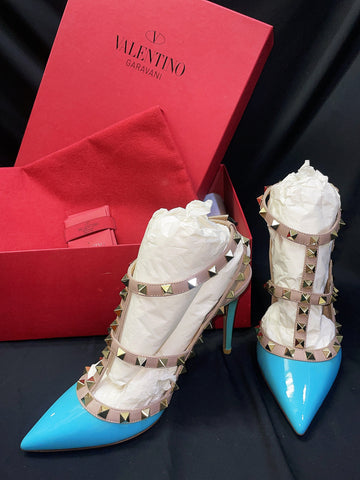 VALENTINO ライトブルー ラックスタッド シューズ 7429264366 37426786